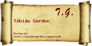 Tóbiás Gordon névjegykártya